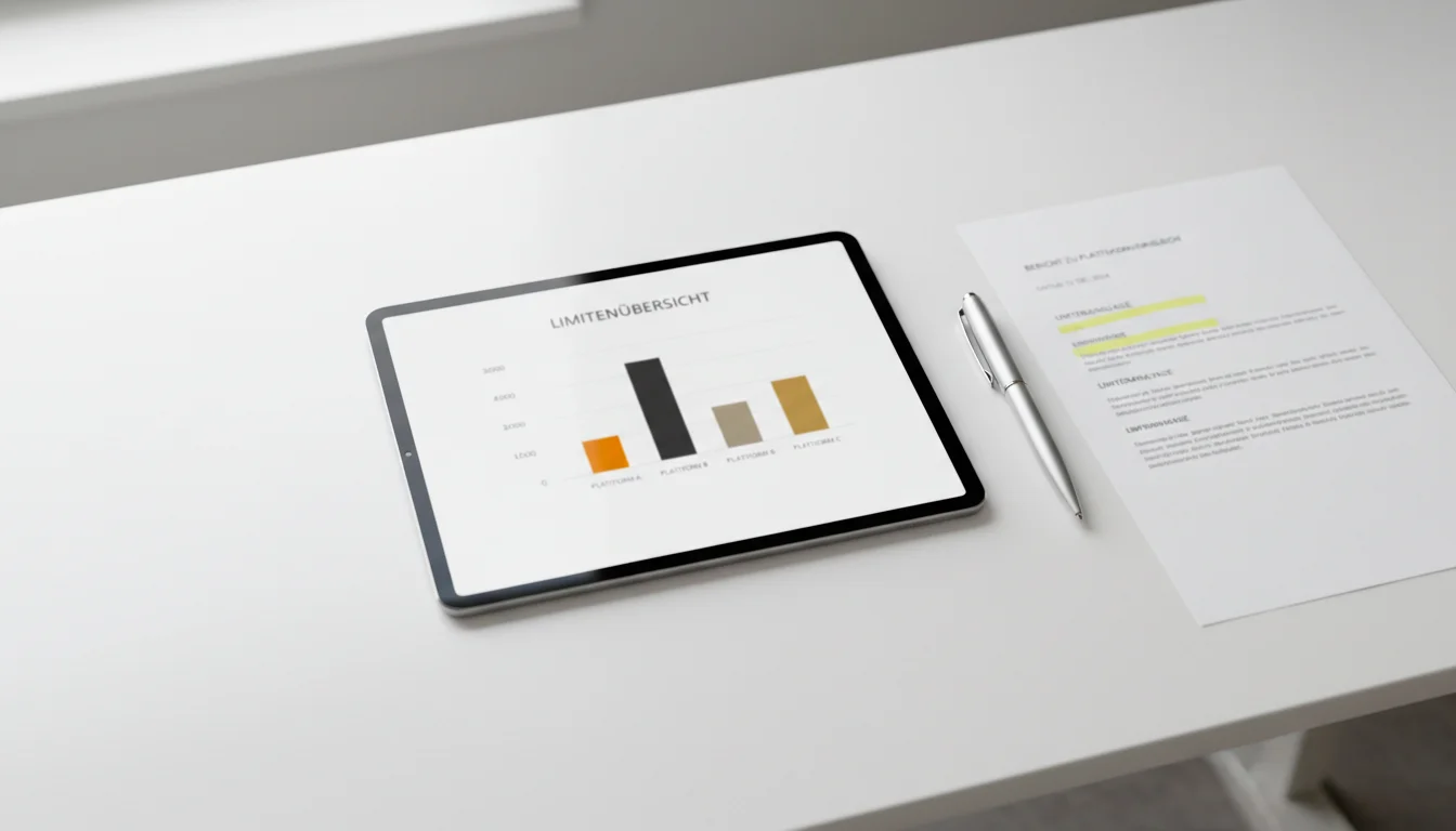 Vergleich der Einsatzlimits verschiedener Krypto-Buchmacher auf einem Bildschirm